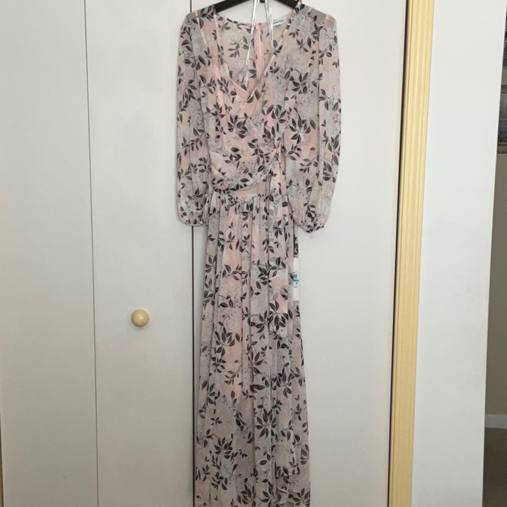 Calvin Klein Sheer Floral Maxi Dress “New”